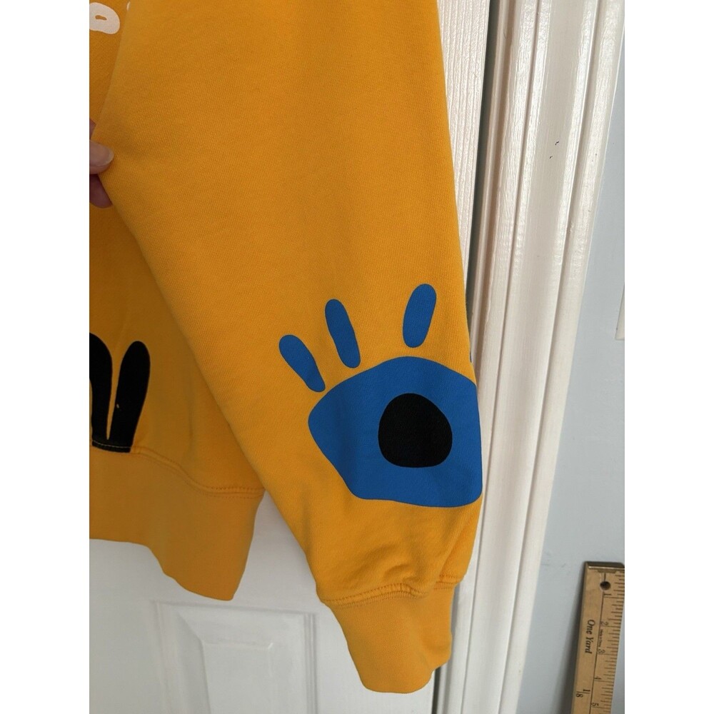 Zara Sweatshirt Studio Mess What Wow Pop Art Evil Eye Men's Small Yellow - Picture 13 of 14